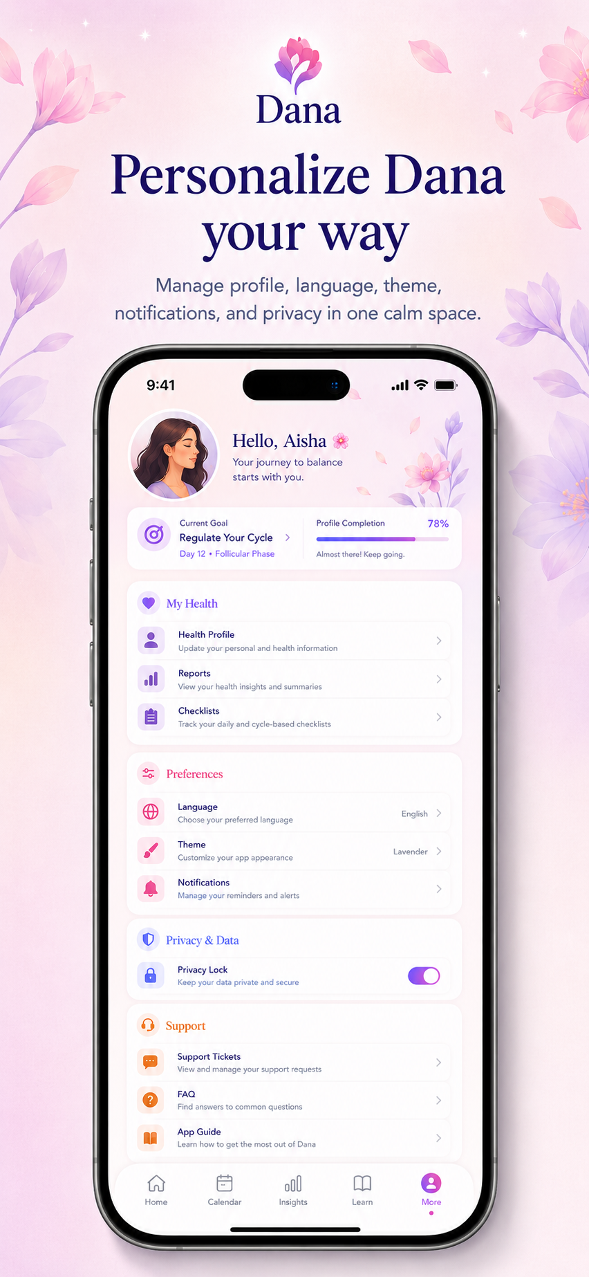 Dana app — Your profile