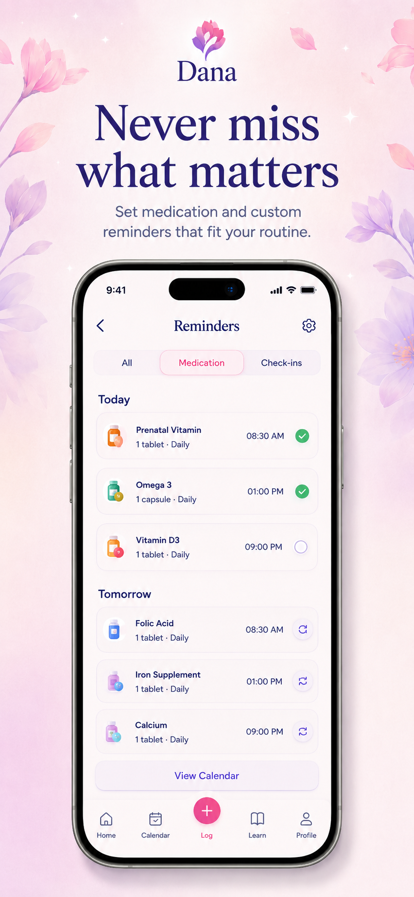 Dana app — Reminders